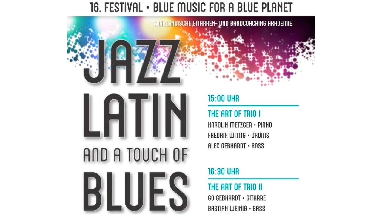<span style="color:darkgreen; font-weight:400;">Bei gutem Wetter OPEN AIR im Hof</span><br>16. BLUE MUSIC FOR A BLUE PLANET FESTIVAL<br>Jazz & Latin & a touch of Blues